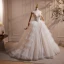 Élégant Ivoire Perlage En Dentelle Fleur Volants en Cascade Robe De Bal 2024 Robe Boule Bretelles Spaghetti Sans Manches Dos Nu Longue Promo Robe De Ceremonie