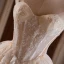 Sexy Ivory / Creme Perlenstickerei Pailletten Kurze Partykleider 2024 Bandeau Ärmellos Rückenfreies Cocktail Abend Festliche Kleider
