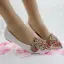 Snygga / Fina Vita Casual Damskor 2018 Kristall Rhinestone Spetsiga Platt