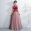 Chinese style Evening Dresses  2018 A-Line / Princess Crystal Lace Flower Appliques High Neck Backless See-through Sleeveless Floor-Length / Long Formal Dresses