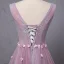 Elegant Blushing Pink Prom Dresses 2018 A-Line / Princess Appliques Crystal Pearl V-Neck Backless Sleeveless Floor-Length / Long Formal Dresses