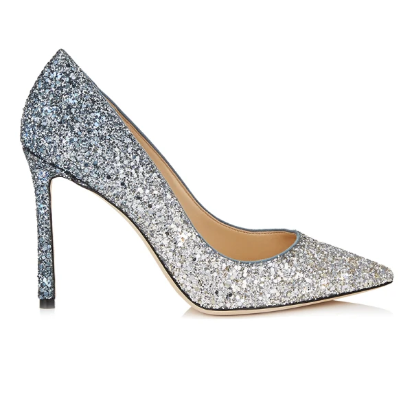 Scintillantes Dégradé de couleur Rougissant Rose Promo Escarpins 2018 Paillettes Cuir 8 cm Talons Aiguilles Escarpins