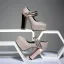 Bling Bling Gold Womens Shoes 2018 Evening Party Sequins Buckle 12 cm Thick Heels Platform Round Toe Pumps