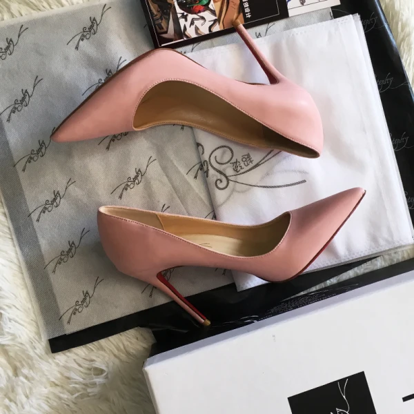 Mode Brun Casual Damskor 2018 Läder 12 cm Stilettklackar Spetsiga Pumps