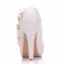 Elegant White Wedding Shoes 2018 Appliques Rhinestone 9 cm Stiletto Heels Round Toe Wedding Pumps