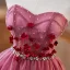 Sexy Fushia Faux Diamant Appliques Courte Robe De Fête 2025 Bustier Sans Manches Dos Nu Soirée Robe De Ceremonie