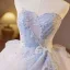 Sexy Sky Blue Beading Pearl Sequins Party Dresses 2025 Ball Gown Strapless Sleeveless Backless Floor-Length / Long Cocktail Party Evening Party Formal Dresses