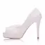 Chic / Beautiful White Wedding Shoes 2018 Lace 11 cm Stiletto Heels Open / Peep Toe Wedding High Heels