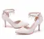 Modest / Simple White Wedding Shoes 2018 Pearl Rhinestone Tassel 8 cm Stiletto Heels Pointed Toe Wedding High Heels