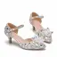Amazing / Unique Silver Wedding Shoes 2018 Buckle Crystal Rhinestone 5 cm Stiletto Heels Pointed Toe Wedding High Heels