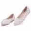 Chic / Beautiful White Wedding Shoes 2018 Lace Flower Rhinestone Pointed Toe Wedding Flat