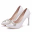 Chic / Beautiful White Wedding Shoes 2018 Rhinestone 10 cm Stiletto Heels Pointed Toe Wedding Pumps