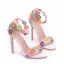 Amazing / Unique Multi-Colors Outdoor / Garden Womens Shoes 2018 Lace Flower Ankle Strap 6 cm Stiletto Heels Open / Peep Toe High Heels