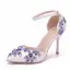 Schöne Weiß Brautschuhe 2018 Strass Knöchelriemen 9 cm Stilettos Spitzschuh Hochzeit Hochhackige