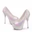 Romantique Argenté Chaussure De Mariée 2018 Paillettes 14 cm Talons Aiguilles Peep Toes / Bout Ouvert Mariage Talons Hauts
