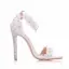 Modern / Fashion White Wedding Shoes 2018 Lace Flower Rhinestone Ankle Strap 11 cm Stiletto Heels Open / Peep Toe Wedding High Heels