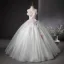 Bling Bling Mint Green Beading Sequins Pearl Lace Flower Appliques Prom Dresses 2025 Ball Gown Strapless Sleeveless Backless Floor-Length / Long Prom