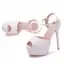 Modest / Simple White Evening Party Womens Shoes 2018 Ankle Strap 14 cm Stiletto Heels Open / Peep Toe High Heels
