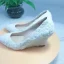 Chic / Belle Rouge Promo Chaussures Femmes 2020 Appliques 8 cm À Bout Pointu Compensées