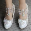 Glittrande Vita Brudskor 2018 Rhinestone Kristall Pande Zote Toe Bröllop Kilklackar Sandaler