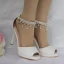 Schöne Weiß Brautschuhe 2018 Perle Strass Knöchelriemen 7 cm Stilettos Peeptoes Hochzeit Hochhackige