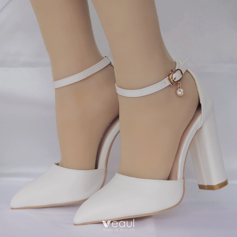 Simple cheap white heels