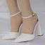 Schlicht Weiß Freizeit Damenschuhe 2018 Knöchelriemen 9 cm Thick Heels Peeptoes Hochhackige
