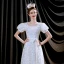 Scintillantes Blanche Robe De Soirée 2021 Princesse Encolure Dégagée Paillettes Manches Courtes Dos Nu Longue Robe De Ceremonie