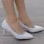 Modern / Fashion White Wedding Shoes 2018 Beading Pearl Rhinestone 3 cm Stiletto Heels Pointed Toe Low Heel Wedding Pumps