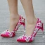 Charmant Fuchsie Brautschuhe 2018 Strass 8 cm Kristall Stilettos Spitzschuh Hochzeit Pumps
