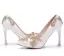 Mode Vita Brudskor 2018 Rhinestone 9 cm Kristall Stilettklackar Spetsiga Bröllop Pumps