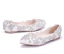 Błyszczące Białe Rhinestone Szpiczaste Płaskie Buty Ślubne 2018
