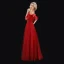 Chic / Beautiful Burgundy Evening Dresses  2019 A-Line / Princess Beading Crystal Spaghetti Straps Backless Short Sleeve Floor-Length / Long Formal Dresses