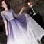 Modern / Fashion Gradient-Color Evening Dresses  2019 A-Line / Princess Beading Sequins Metal Sash Scoop Neck Short Sleeve Backless Floor-Length / Long Formal Dresses