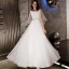 Modern / Fashion Ivory Evening Dresses  2019 A-Line / Princess Rhinestone Sash Glitter V-Neck Backless 1/2 Sleeves Floor-Length / Long Formal Dresses