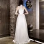 Chinese style Ivory Evening Dresses  2019 A-Line / Princess Organza Appliques Lace Rhinestone High Neck Sleeveless Floor-Length / Long Formal Dresses