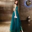 Charmant Bleu D'encre Robe De Soirée 2019 Princesse Tachetée Métal Ceinture Paillettes En Dentelle Bretelles Spaghetti Sans Manches Dos Nu Longue Robe De Ceremonie
