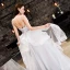 Chic / Beautiful White Prom Dresses 2019 A-Line / Princess Lace Cascading Ruffles Scoop Neck Backless Sleeveless Floor-Length / Long Formal Dresses