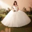 Elegant Ivory Wedding Dresses 2018 Ball Gown Bow Off-The-Shoulder Backless Sleeveless Floor-Length / Long Wedding