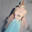 Unique Bleu Robe De Soirée 2019 Princesse En Dentelle Perle Paillettes Col Haut Manches Longues Dos Nu Longue Robe De Ceremonie