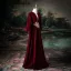 Elegant Burgundy Beading Sequins Lace Flower Velvet Prom Dresses 2025 A-Line / Princess V-Neck Long Sleeve Backless Floor-Length / Long Prom Formal Dresses