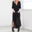 Modern / Fashion Grey Summer Resort Wear Womens Clothing 2019 V-Neck 3/4 Sleeve Tea-length Maxi Dresses