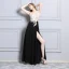 Sexy Rouge Robe De Soirée 2019 Princesse Appliques En Dentelle Faux Diamant V-Cou Sans Manches Dos Nu Fendue devant Longue Robe De Ceremonie