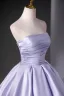 Charming Lavender Ball Gown Prom Dresses 2025 Strapless Sleeveless Backless Floor-Length / Long Prom Formal Dresses