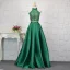 Vintage / Originale 2 Pièces Bleu Roi Robe De Soirée 2019 Princesse En Dentelle Cristal Col Haut Sans Manches Dos Nu Longue Robe De Ceremonie