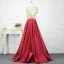 Luxe Bordeaux Robe De Soirée 2019 Princesse Perlage Cristal Faux Diamant V-Cou Sans Manches Dos Nu Longue Robe De Ceremonie