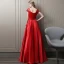 Luxury / Gorgeous Red Evening Dresses  2018 A-Line / Princess Handmade  Beading Crystal Rhinestone V-Neck Backless Short Sleeve Floor-Length / Long Formal Dresses