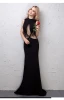 Chic / Beautiful Ivory Evening Dresses  2019 Trumpet / Mermaid See-through Handmade  Beading Tassel Scoop Neck Sleeveless Sweep Train Formal Dresses