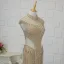 Luxe Champagne Fait main Perlage Robe De Soirée 2019 Trompette / Sirène Cristal Paillettes Col Haut Sans Manches Train De Balayage Robe De Ceremonie