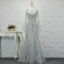 Luxury / Gorgeous Champagne Handmade  Beading Evening Dresses  2019 Trumpet / Mermaid Crystal Rhinestone Sequins Scoop Neck Bell sleeves Sweep Train Formal Dresses